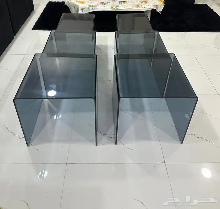 طاولات ضيفه فخمه لم تستحدم زجاج طقمين 1