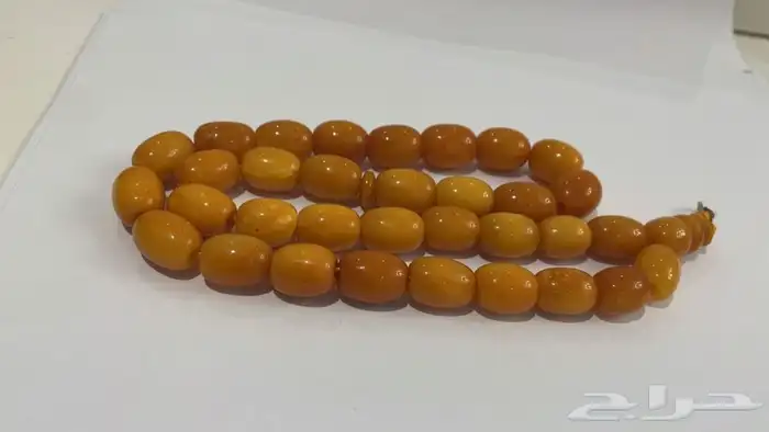 مسباح كهرمان ألماني انتيك قديم خراطة يدوية 2