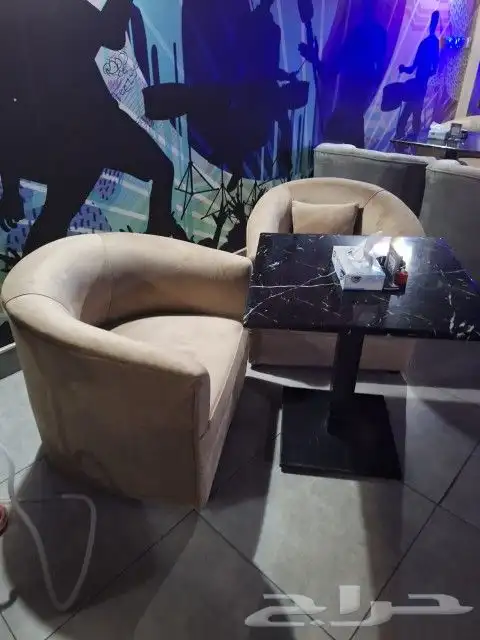 كنبات كراسي جلد كراسي انتظار كراسي كوفي شوب صالون 6