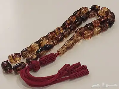 مسباح سبحة كهرمان بلطيقي شوائب 33 خرزة 3