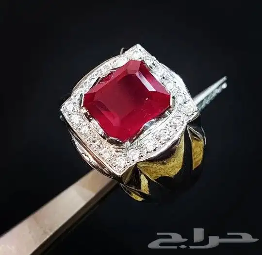 خاتم ياقوت بورمي طبيعي فاخر 6