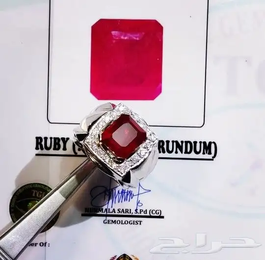 خاتم ياقوت بورمي طبيعي فاخر 3