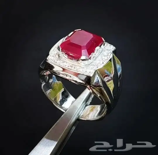 خاتم ياقوت بورمي طبيعي فاخر 8