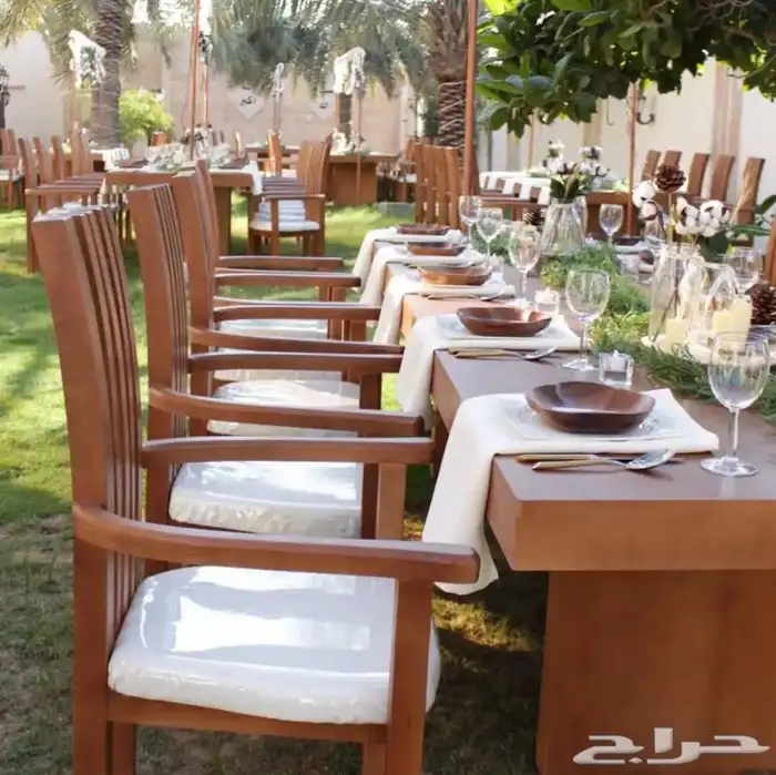 طاولات وكراسي خشب زان مستورد للبيع مستعجل 0