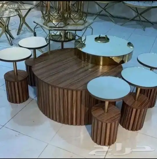 طقم طاولات 5 قطع بديل خشب 20
