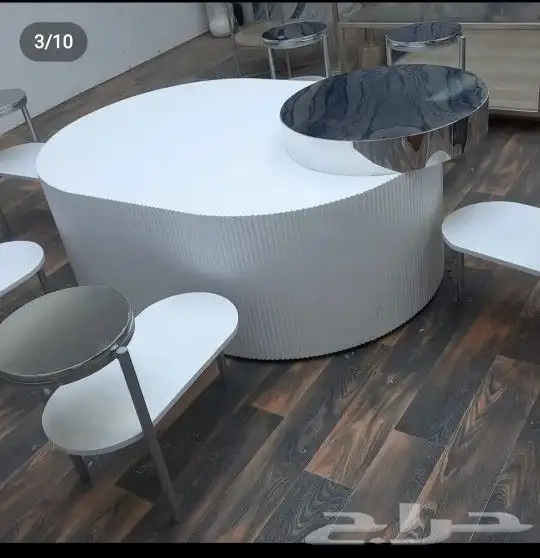 طقم طاولات 5 قطع بديل خشب 22