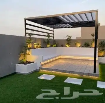 مشتل مشاتل تنسيق حدائق عشب صناعي شبكات ري شلال زرع 3