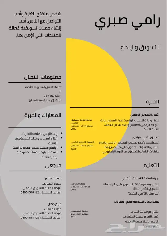 تصميم cv احترافي - سيره ذاتيه تنفيذ فوري 15
