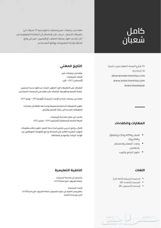 تصميم cv احترافي - سيره ذاتيه تنفيذ فوري 8