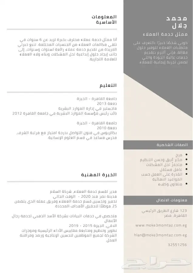 تصميم cv احترافي - سيره ذاتيه تنفيذ فوري 13