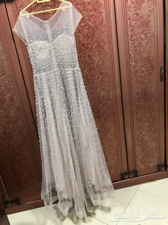 فستان سهرة خامة جدا  ممتازة ونظيف جدا  لبس ساعة 1