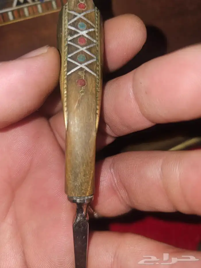 طقم قديم جدا شوك وملاعق مقبض زراف جناح ذهبي 8