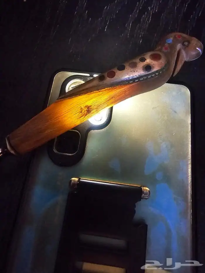 طقم قديم جدا شوك وملاعق مقبض زراف جناح ذهبي 7