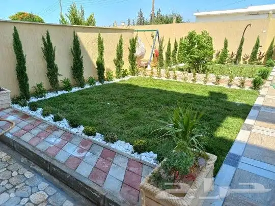 عشب_صناعي تنسيق حدائق زراعة شلالات نوافير مظلات جداري شبكات 26