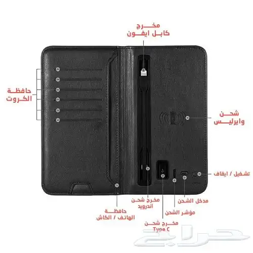 محفظة جلد وباور بنك 3