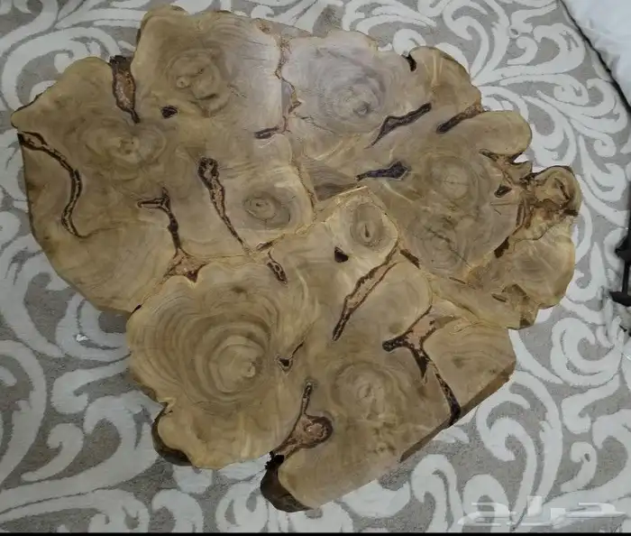 طاولة جذع كامل ع زجاج  طاوله جذوع شجرمدموجه للبيع 6
