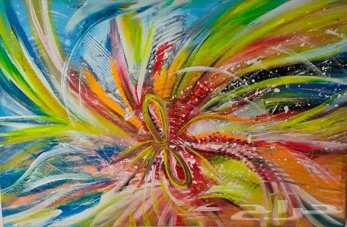 لوحه فنيه بالألوان رسم يدوي 1