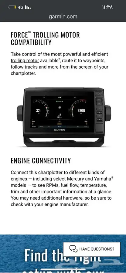 garmin 73cv UHD قارمن ملاحه اعماق قارب بوت طراد 5