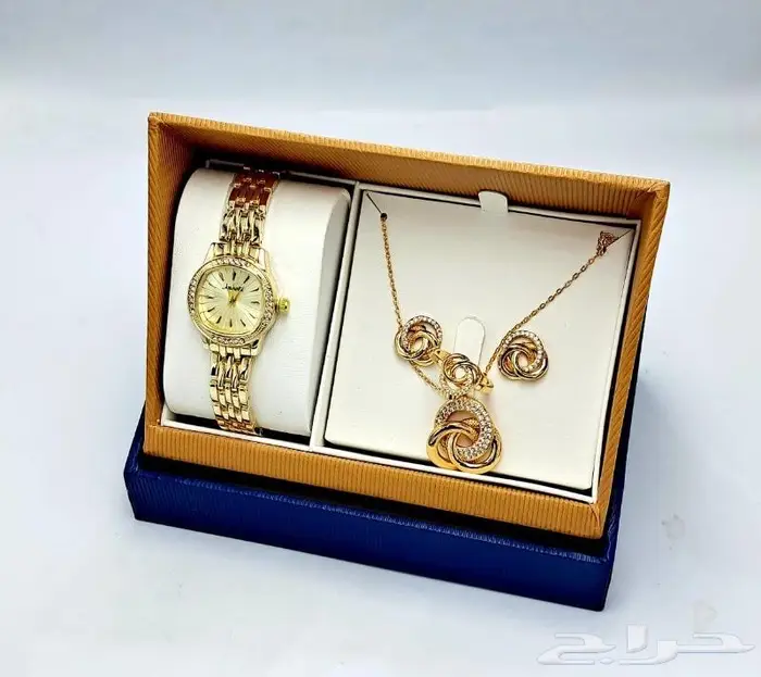 طقم هديه ساعه نسائي فخم 13