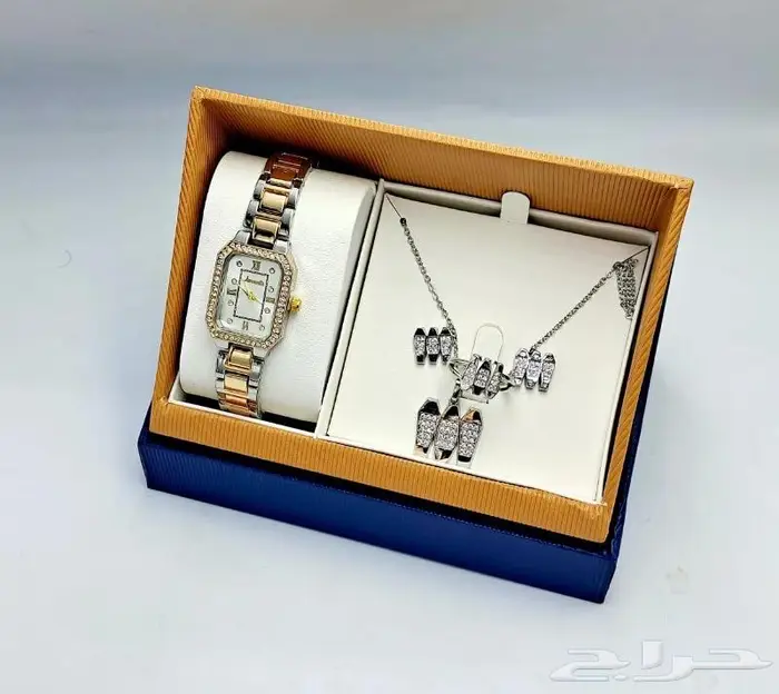 طقم هديه ساعه نسائي فخم 8