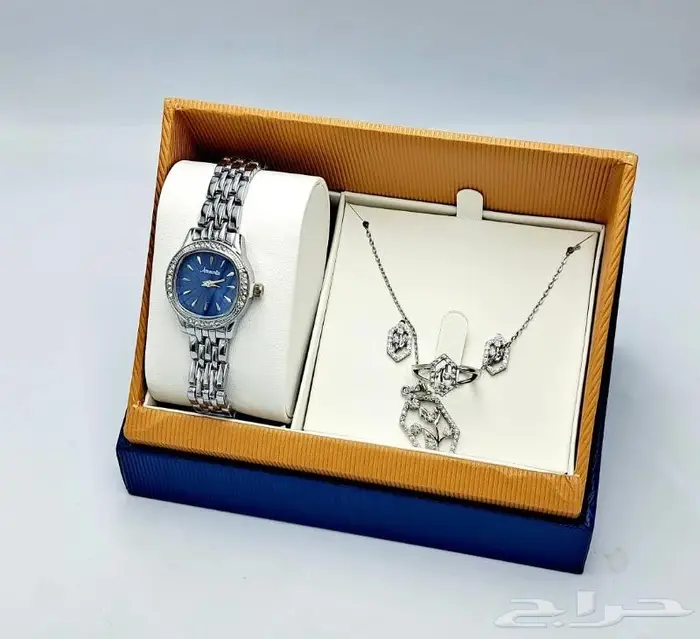 طقم هديه ساعه نسائي فخم 7