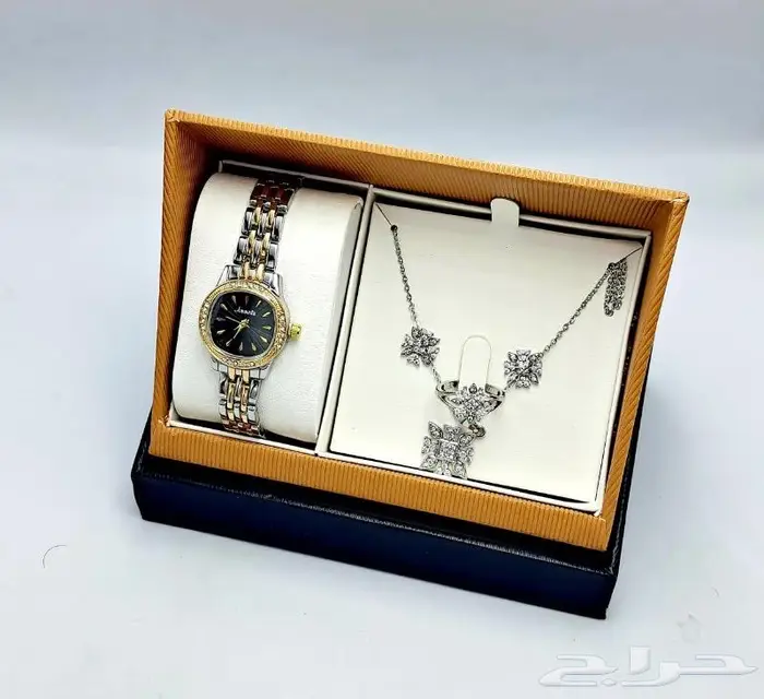 طقم هديه ساعه نسائي فخم 9