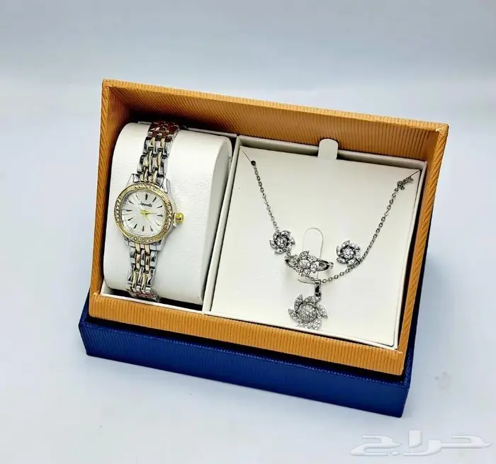 طقم هديه ساعه نسائي فخم 4