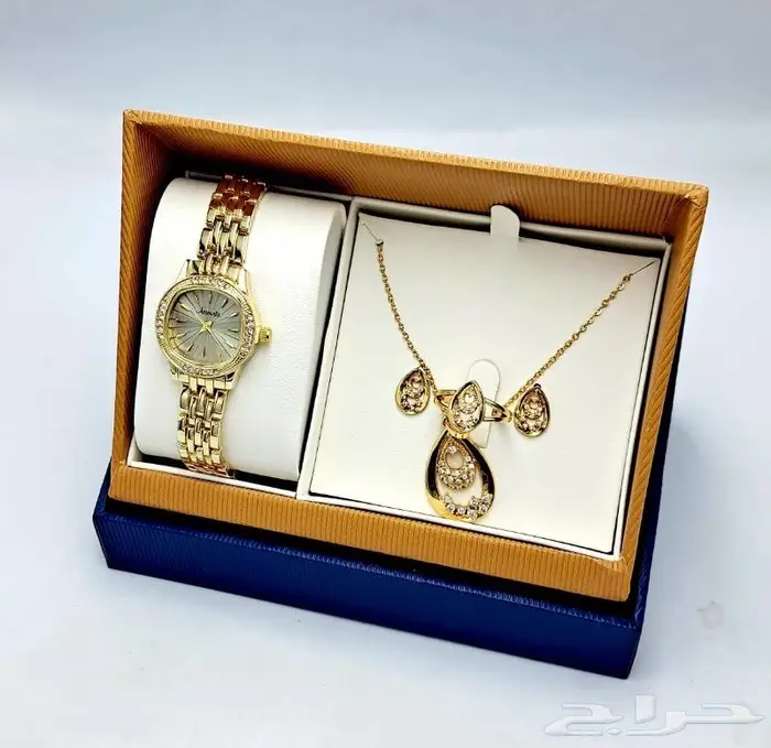 طقم هديه ساعه نسائي فخم 22