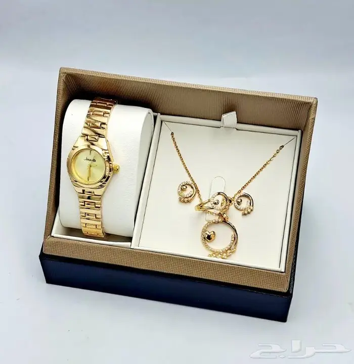 طقم هديه ساعه نسائي فخم 27