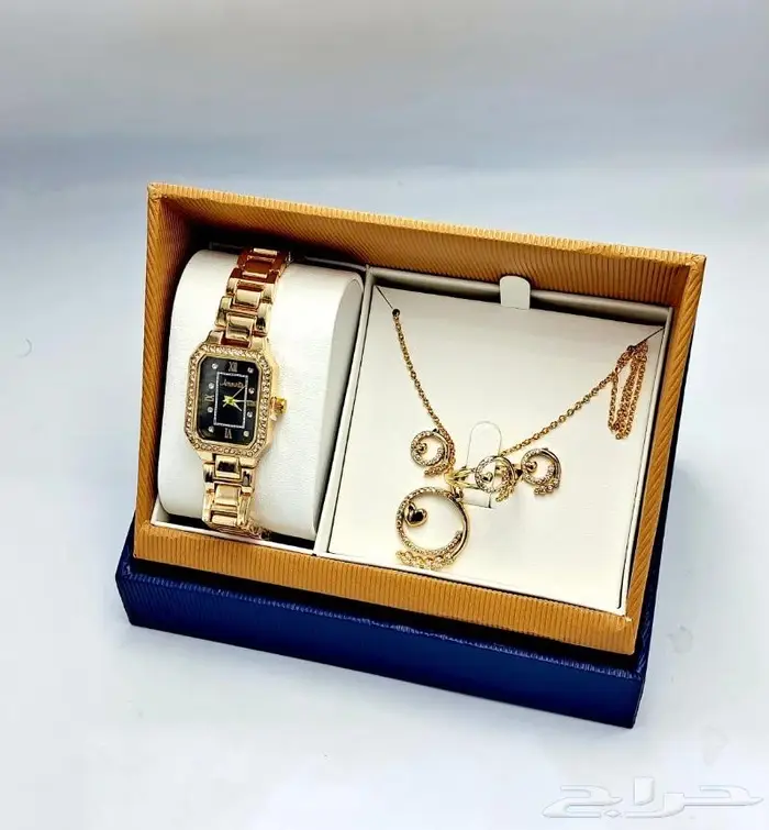 طقم هديه ساعه نسائي فخم 33