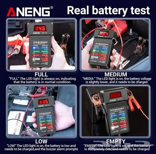 جهاز فحص بطاريه السياره مزود بشاشه LSD رقميه لقياس القوة 2