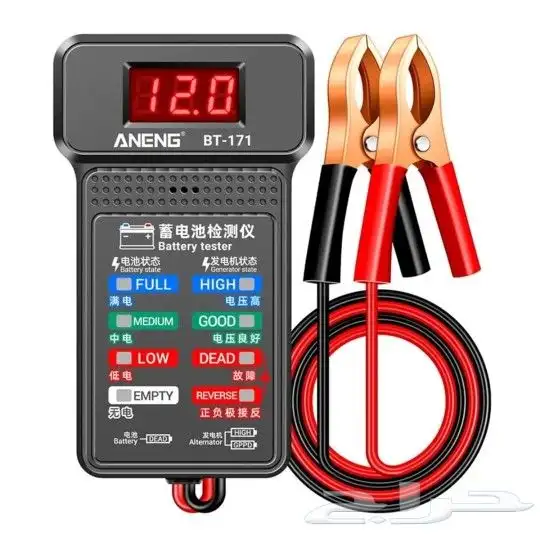 جهاز فحص بطاريه السياره مزود بشاشه LSD رقميه لقياس القوة 0