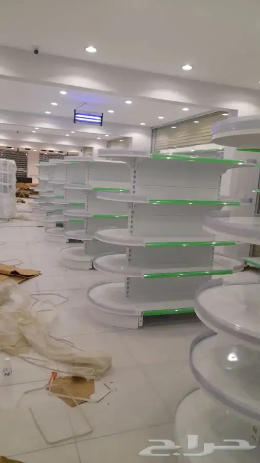 رفوف محلات بجميع المقاسات والالوان جديد 0
