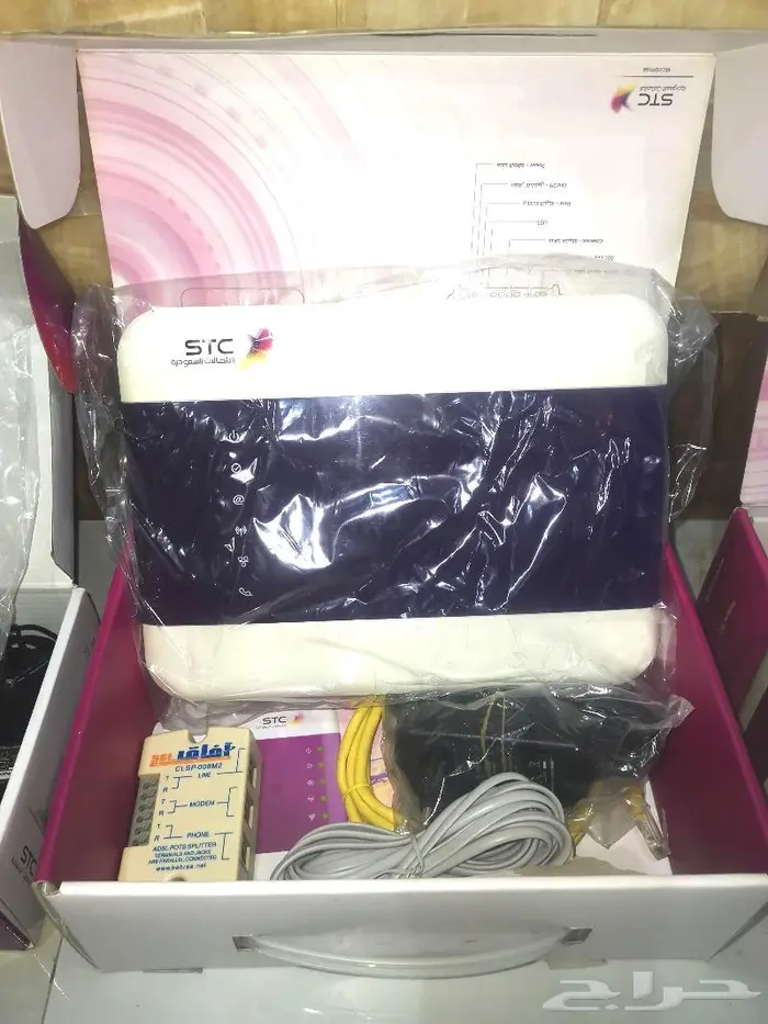 راوتر مقوي واي فاي للإنترنت مودم الياف بصرية موبايلي stc 4
