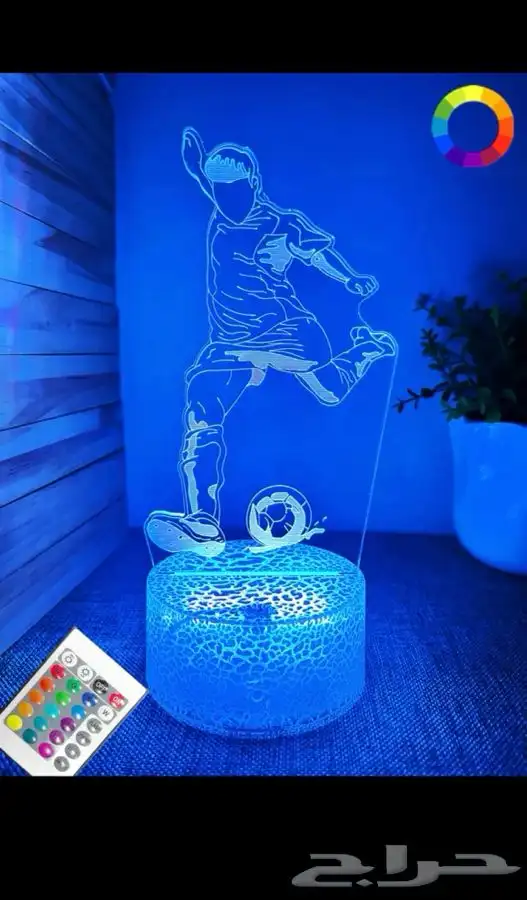 ديكور ليلي 7 ألوان مضاء (لاعب كرة القدم) 0