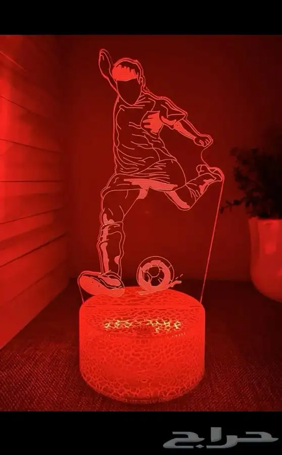 ديكور ليلي 7 ألوان مضاء (لاعب كرة القدم) 4