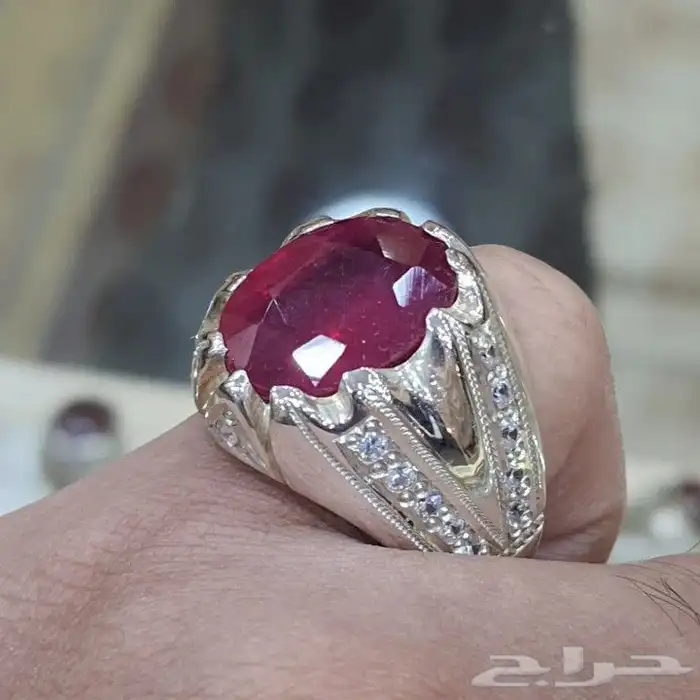 خاتم ياقوت افريقي طبيعي فاخر 4