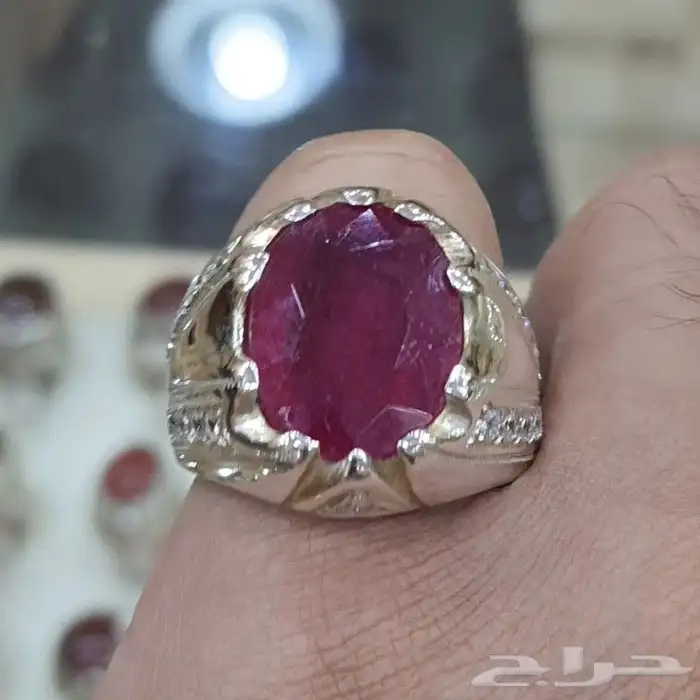 خاتم ياقوت افريقي طبيعي فاخر 1