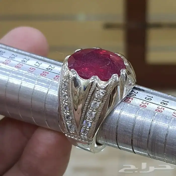خاتم ياقوت افريقي طبيعي فاخر 2