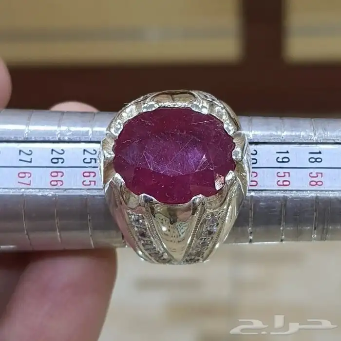 خاتم ياقوت افريقي طبيعي فاخر 0