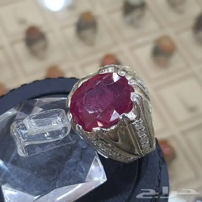 خاتم ياقوت افريقي طبيعي فاخر 3