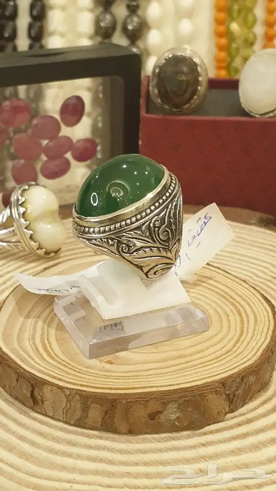 خاتم عقيق اخضر 6