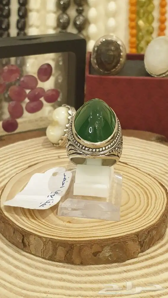 خاتم عقيق اخضر 5