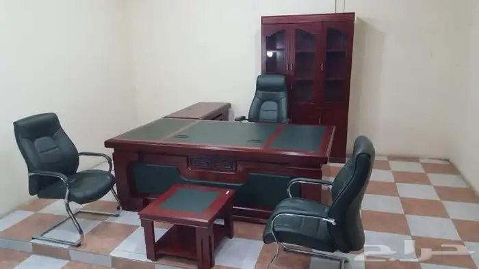 مكاتب مدير اخضر مكتب طقم جلد اخضر كنب كراسي اخضر جديد 9