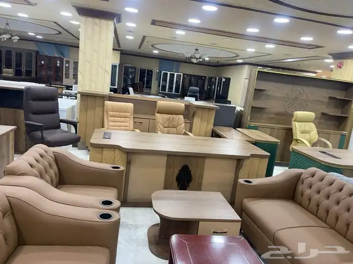 مكاتب مدير اخضر مكتب طقم جلد اخضر كنب كراسي اخضر جديد 22