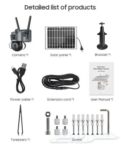 كاميرا الطاقة الشمسية بعدستين متحركة وثابتة 4