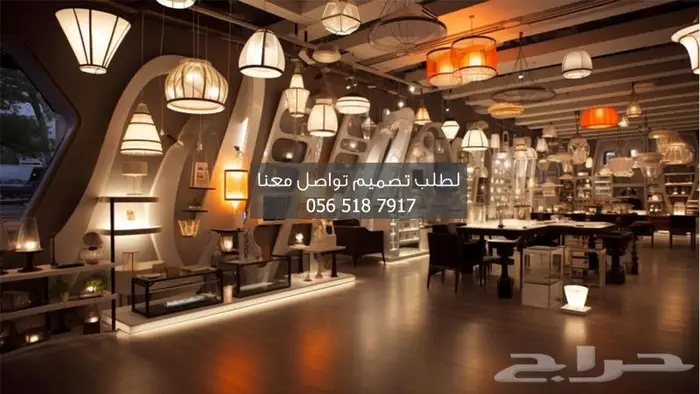 تصميم ديكور محل اضاءة 2024 1