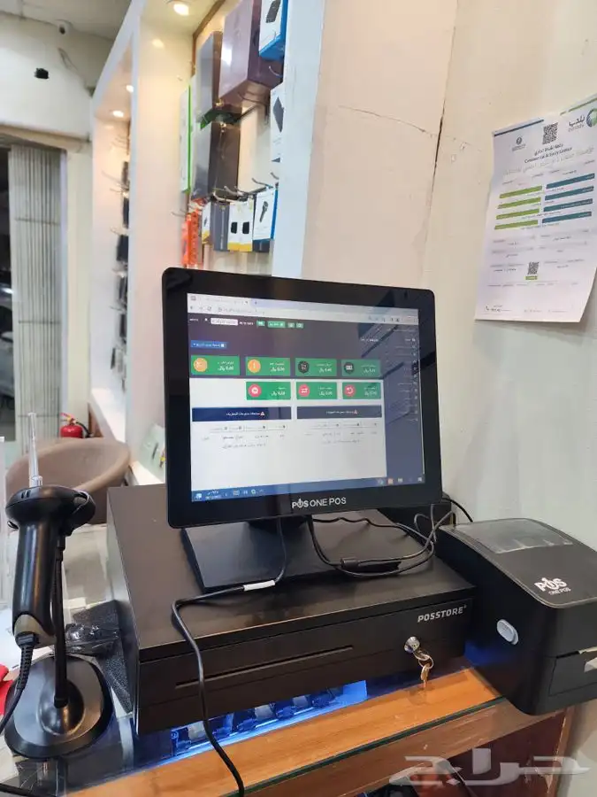 كاشير لمس عادي ايباد ومحمول متوفر مستخدم وجديد بضمان 1