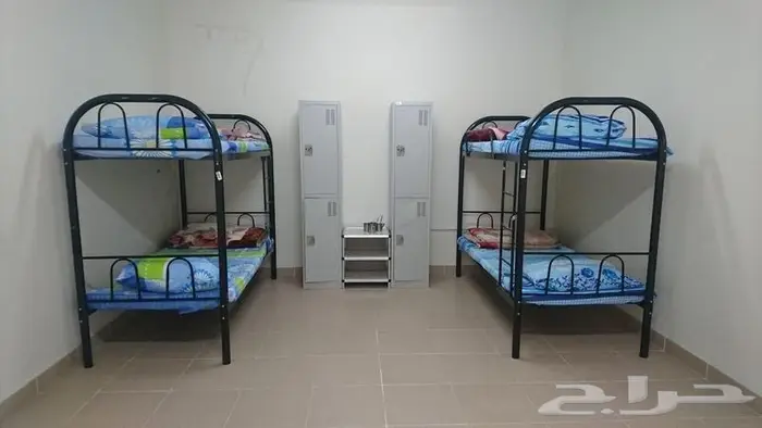 تجهيز سكن عمال وموظفين سرير حديد دورين مفارش دواليب مراتب 22