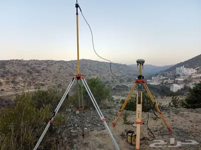 Team surveyors ready to work with equipment. 0